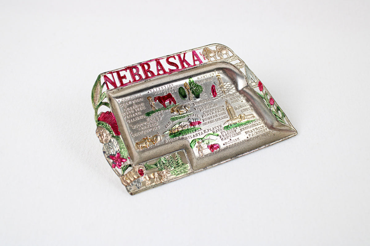 Nebraska Small Metal Tray Souvenir