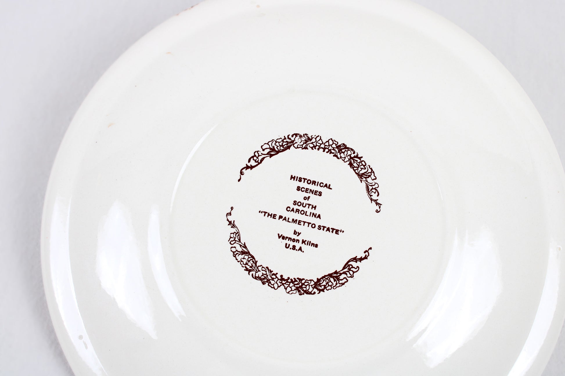 Historical South Carolina Souvenir Plate Featuring “The Palmetto State” Heritage Sites