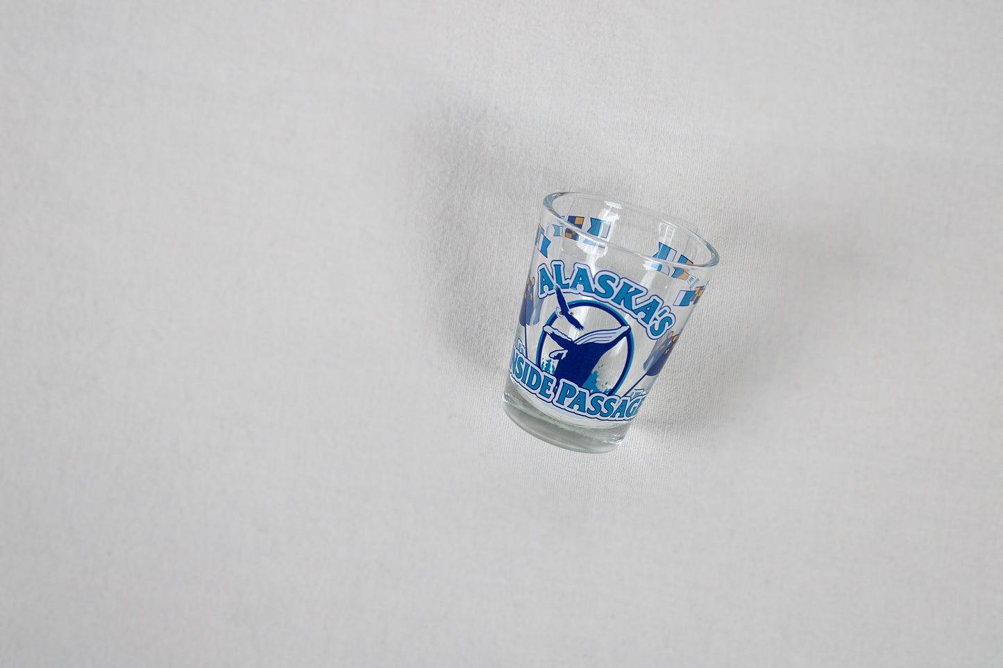 Alaska’s Inside Passage Shot Glass With State Flag And Semaphores