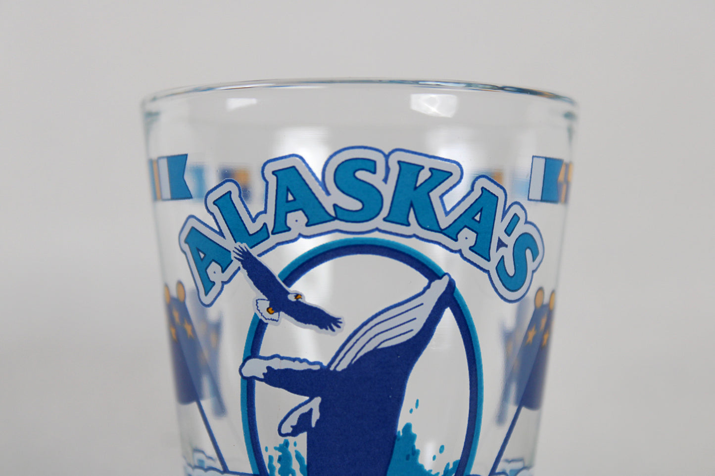 Alaska’s Inside Passage Shot Glass With State Flag And Semaphores