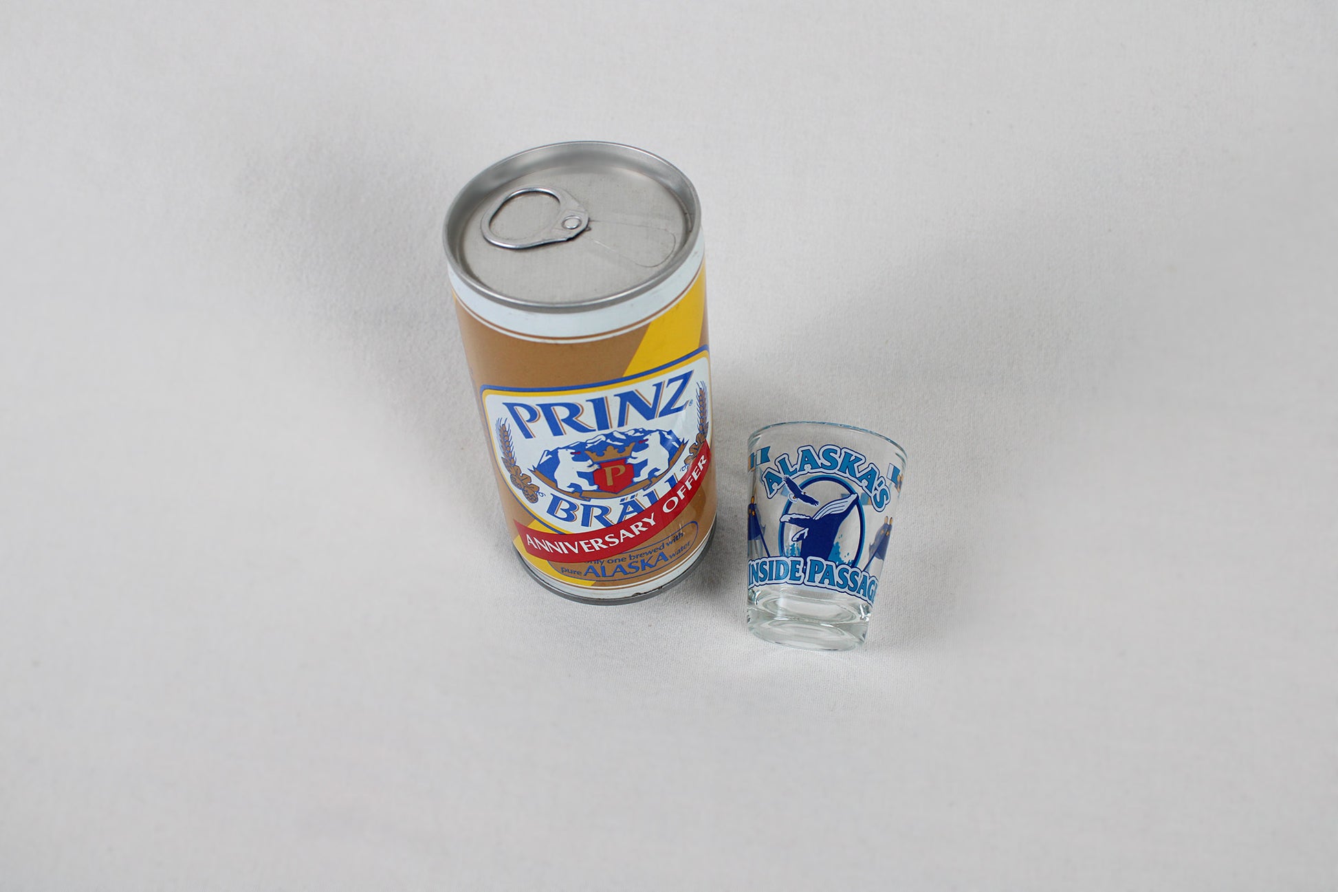 Alaska’s Inside Passage Shot Glass With State Flag And Semaphores