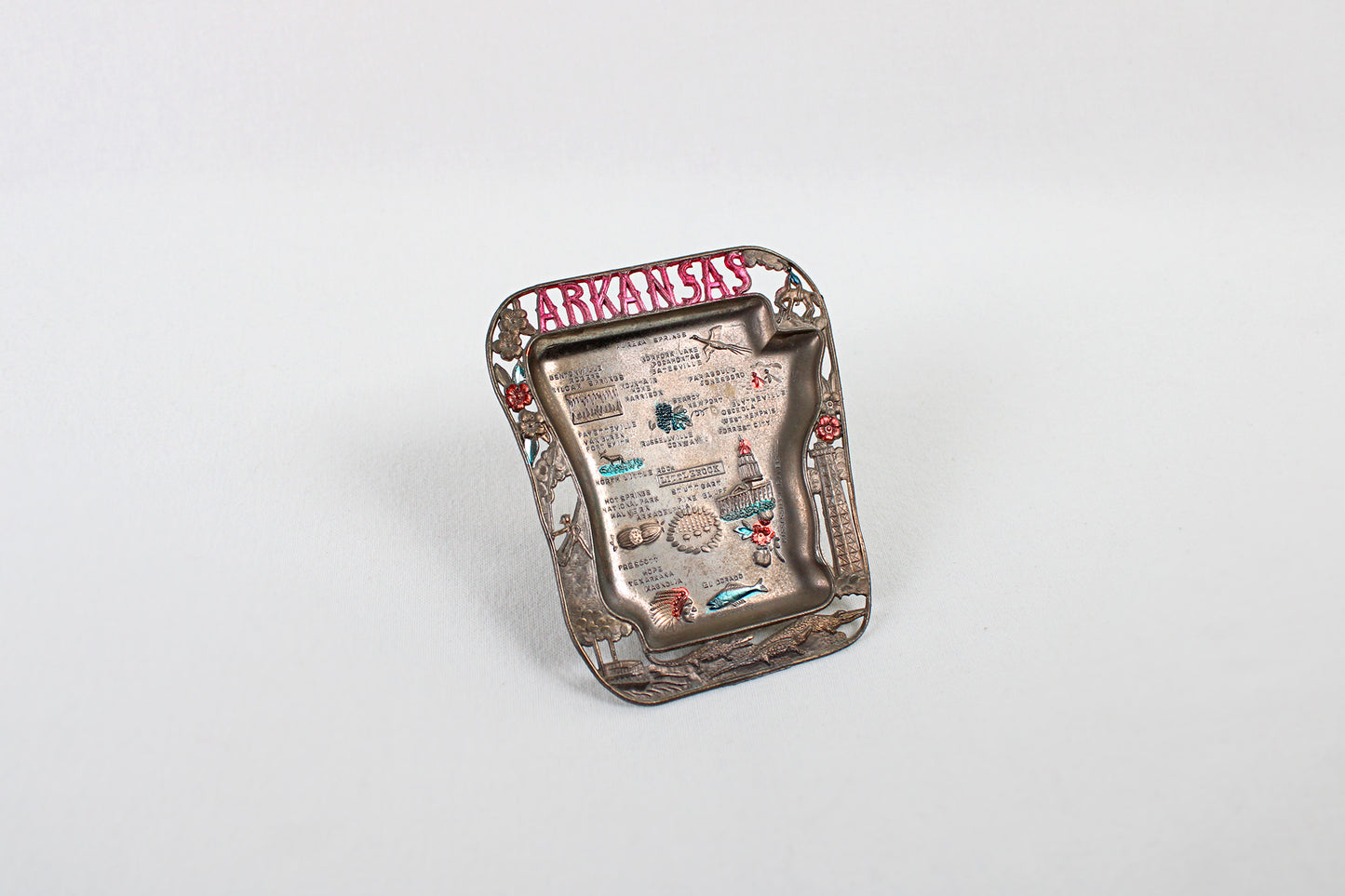 Arkansas Small Metal Tray / Ashtray Souvenir