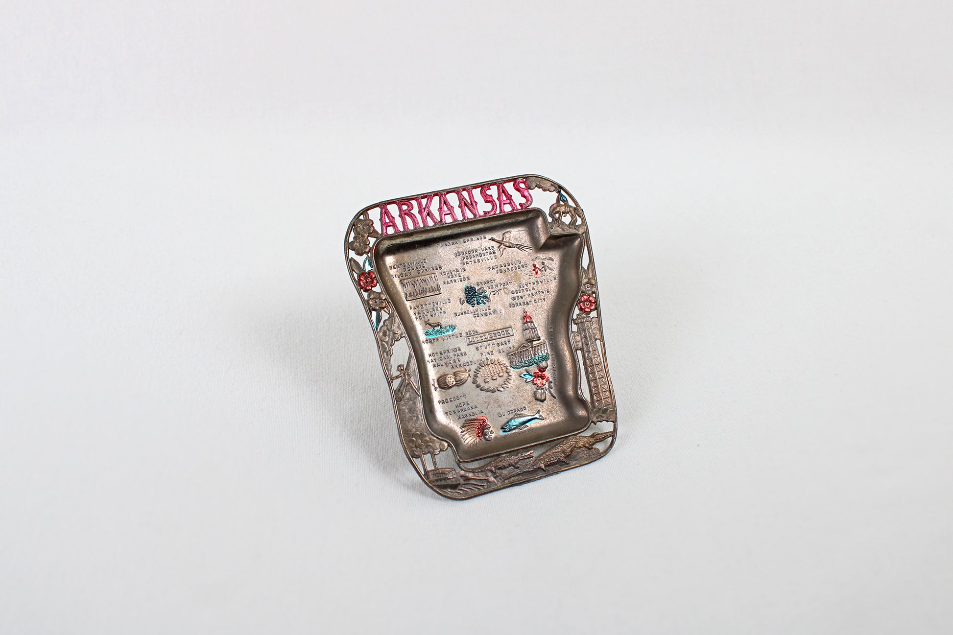 Arkansas Small Metal Tray / Ashtray Souvenir