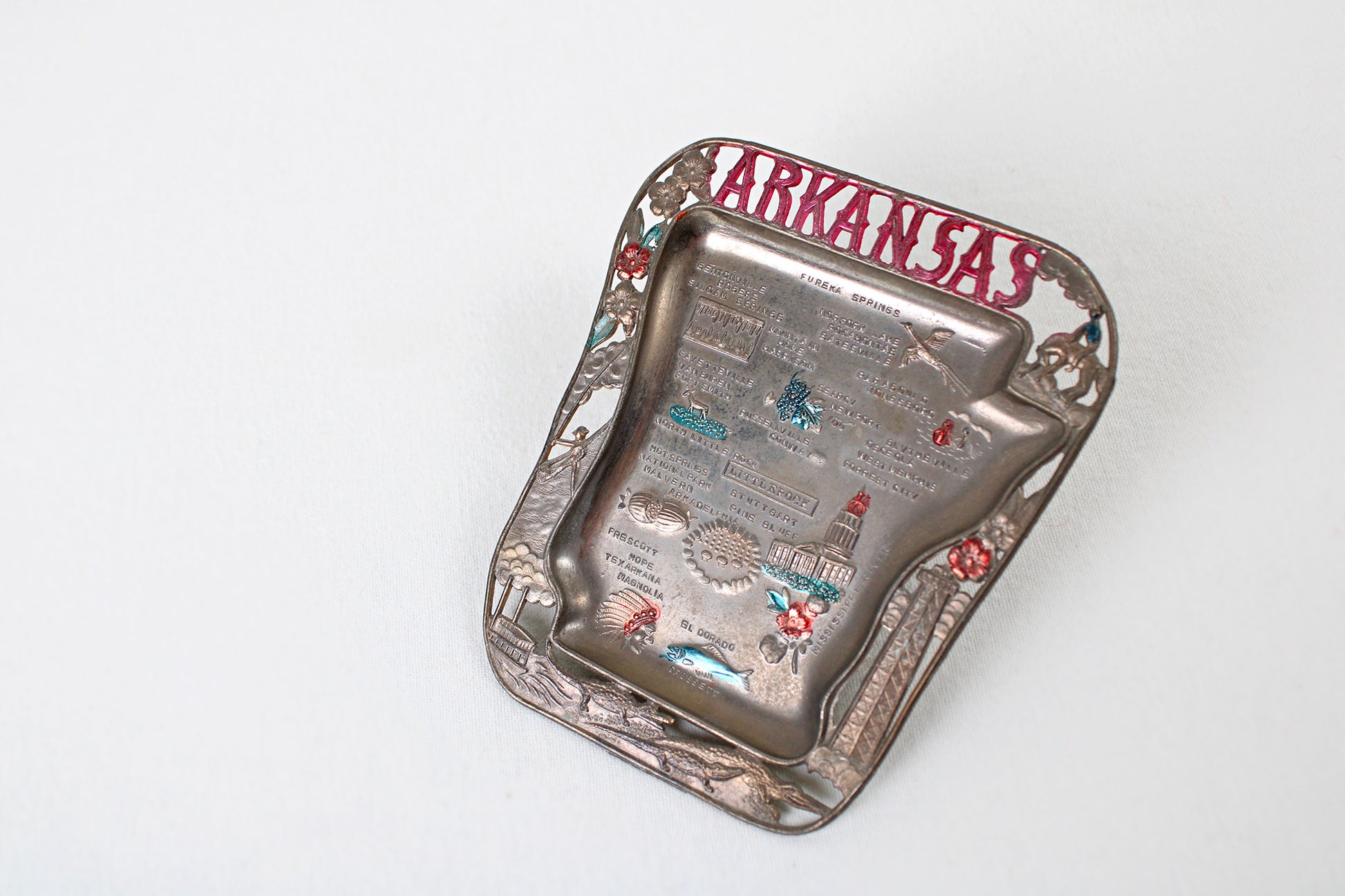 Arkansas Small Metal Tray / Ashtray Souvenir