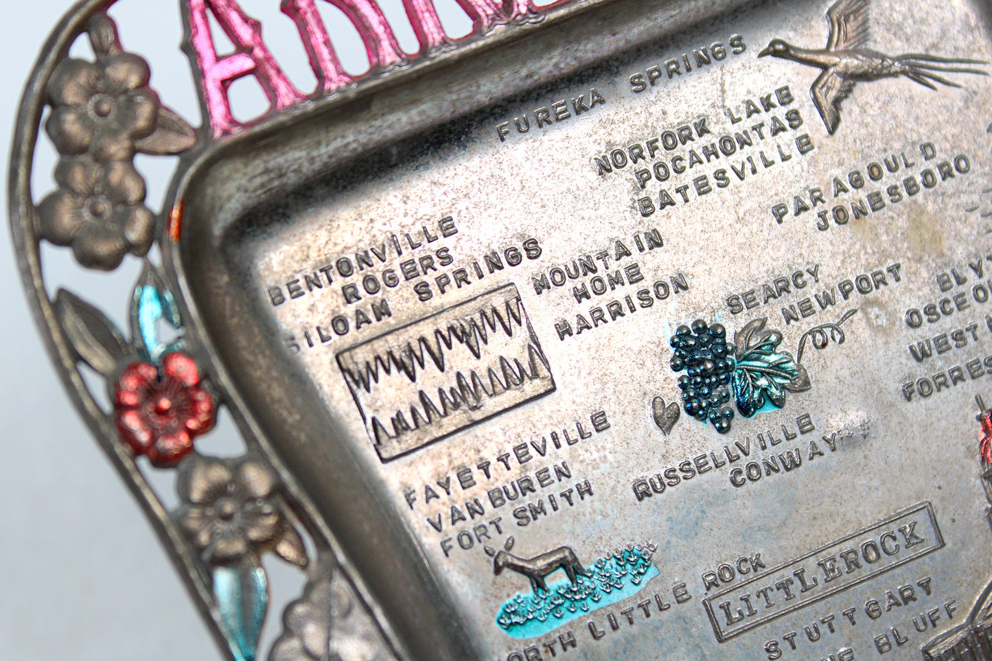 Arkansas Small Metal Tray / Ashtray Souvenir