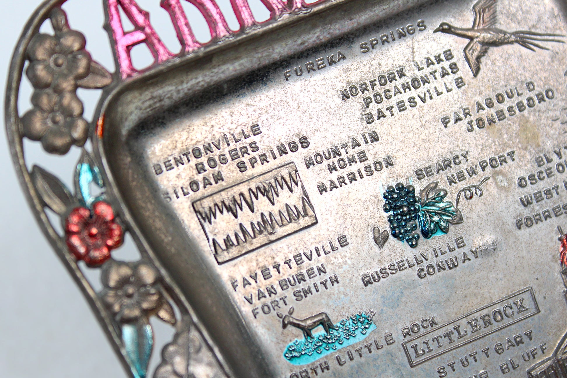 Arkansas Small Metal Tray / Ashtray Souvenir