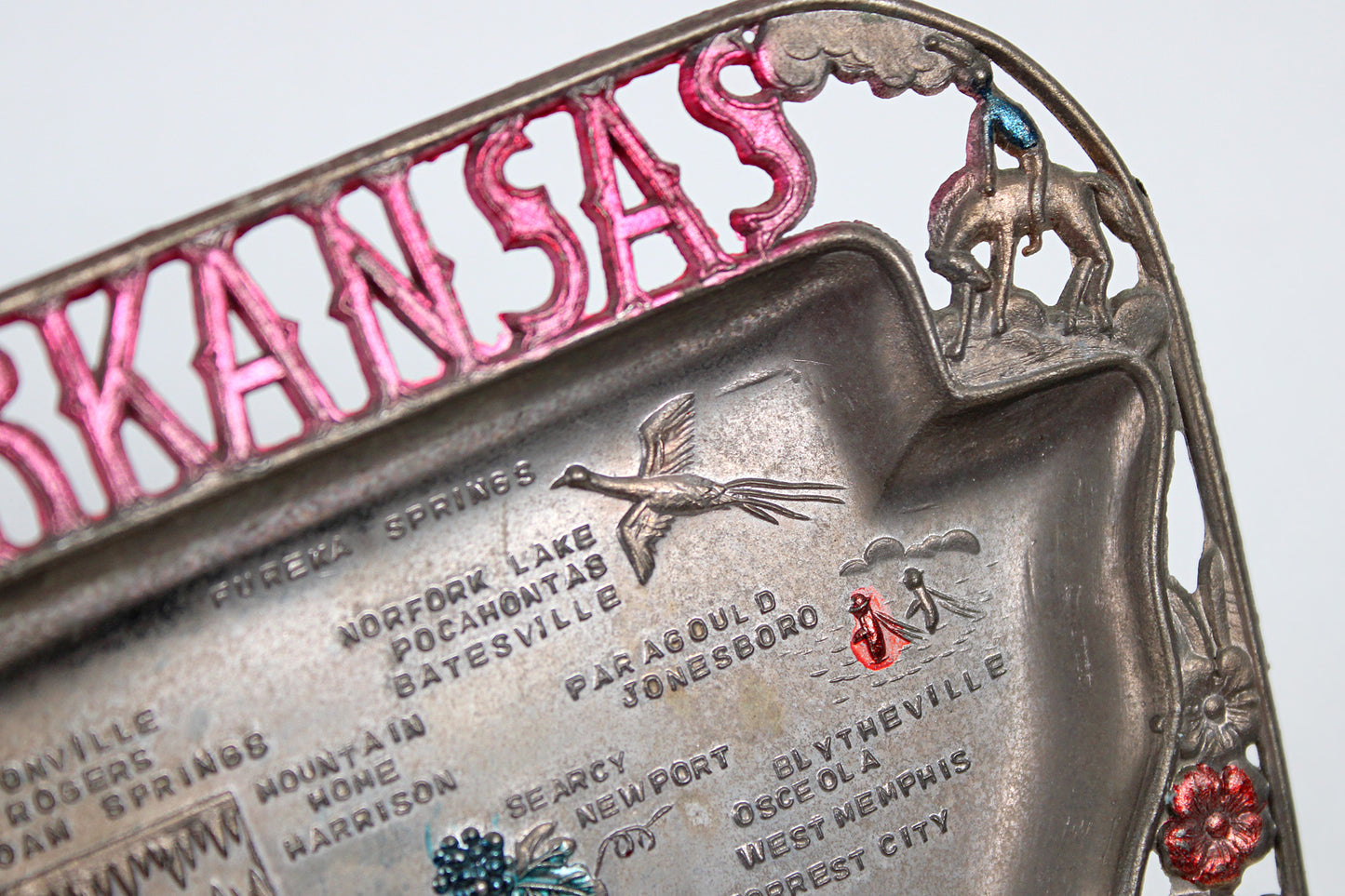 Arkansas Small Metal Tray / Ashtray Souvenir