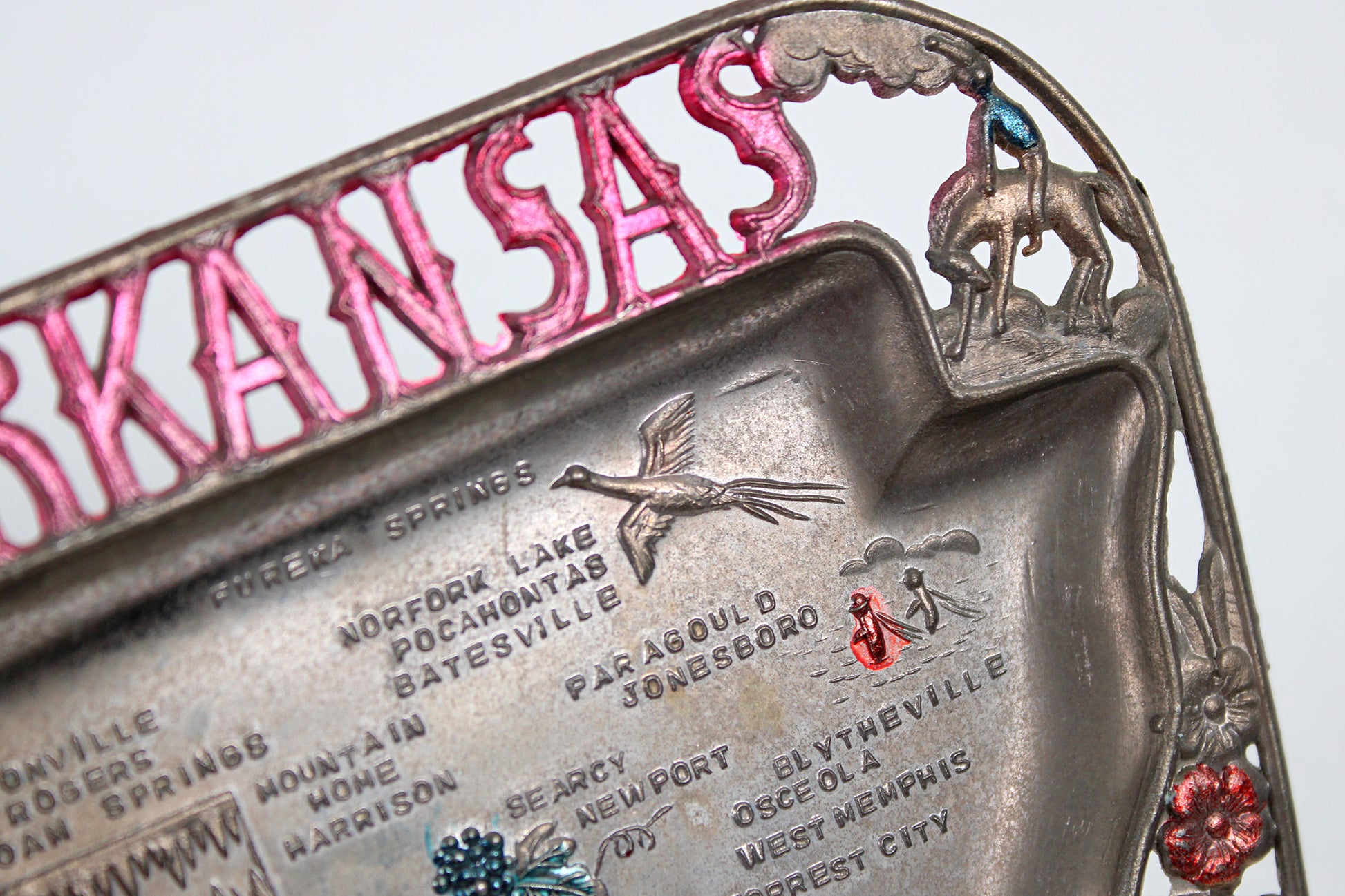 Arkansas Small Metal Tray / Ashtray Souvenir