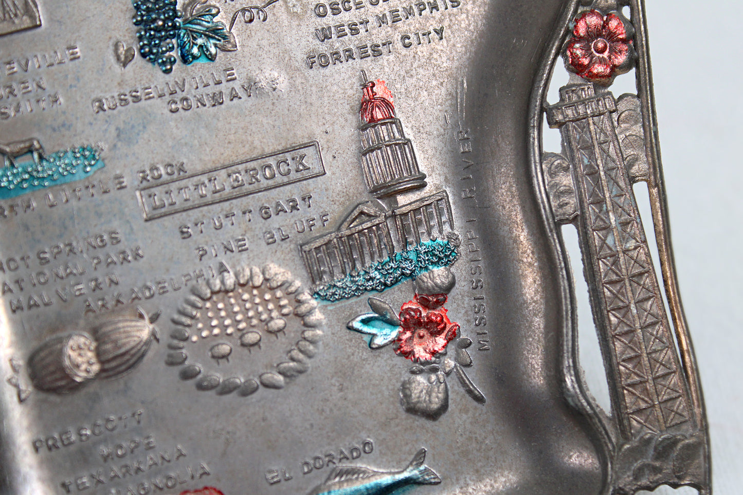Arkansas Small Metal Tray / Ashtray Souvenir