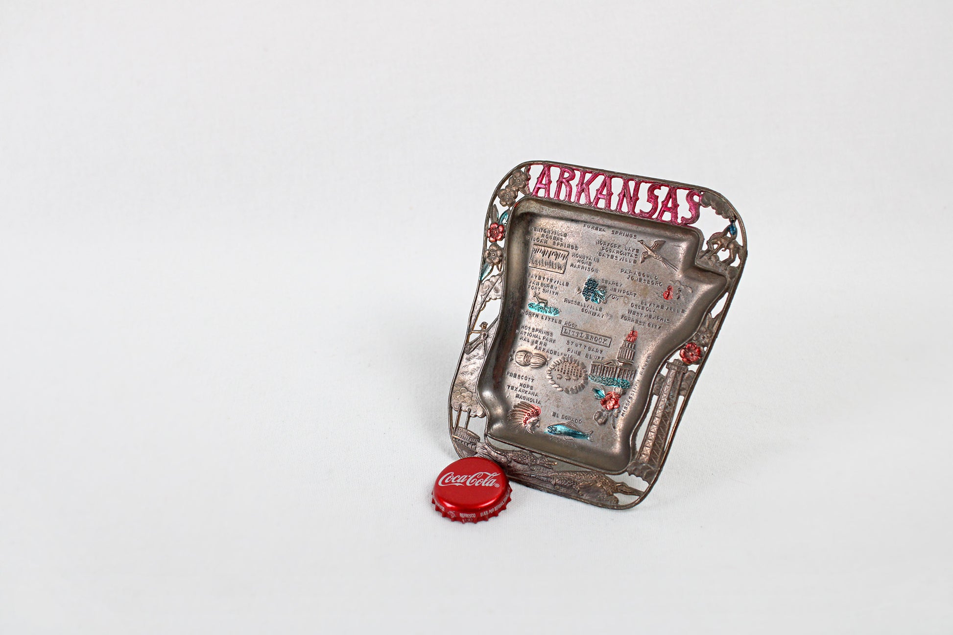 Arkansas Small Metal Tray / Ashtray Souvenir