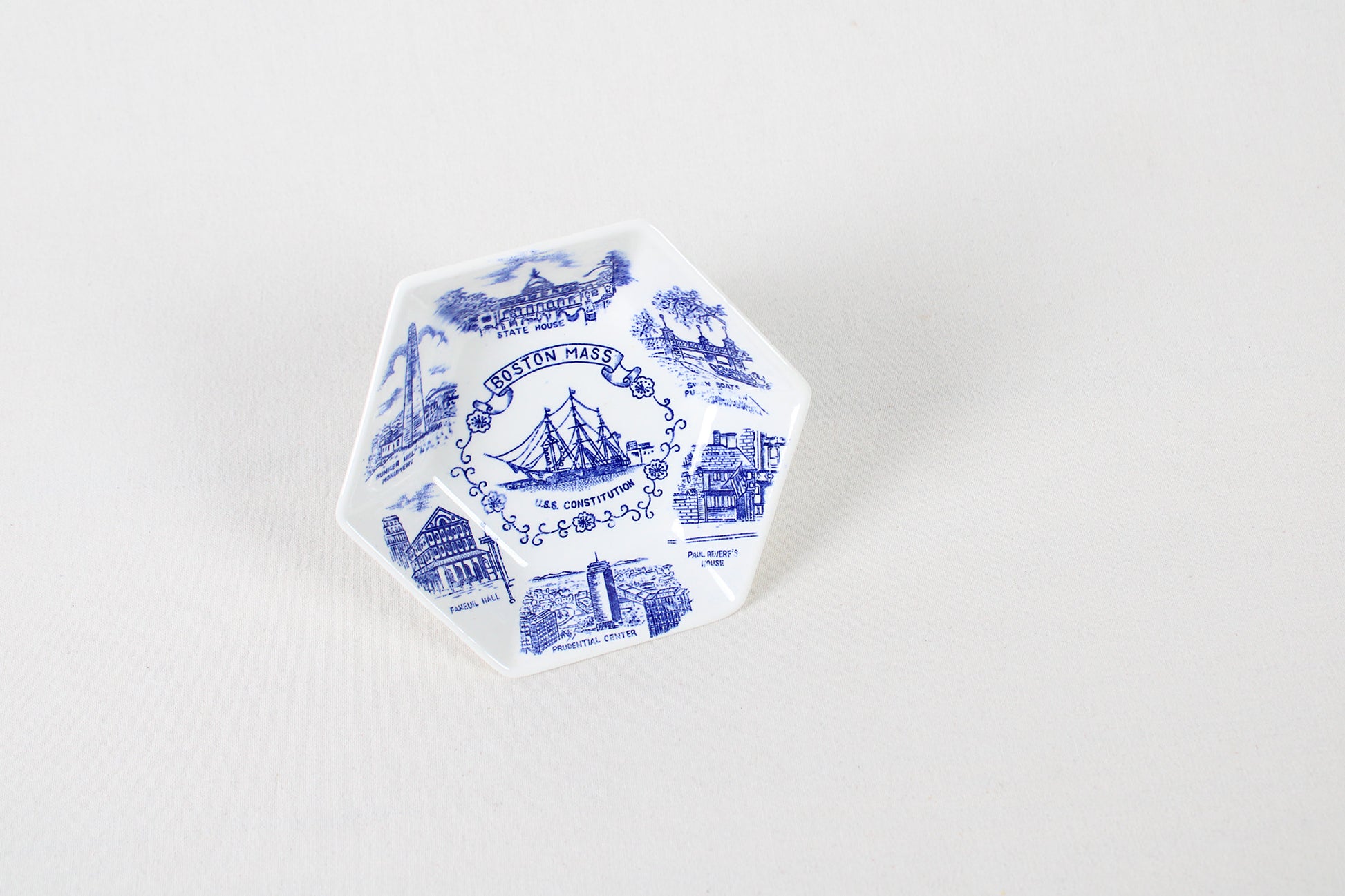 Boston Massachusetts Hexagonal Trinket Dish