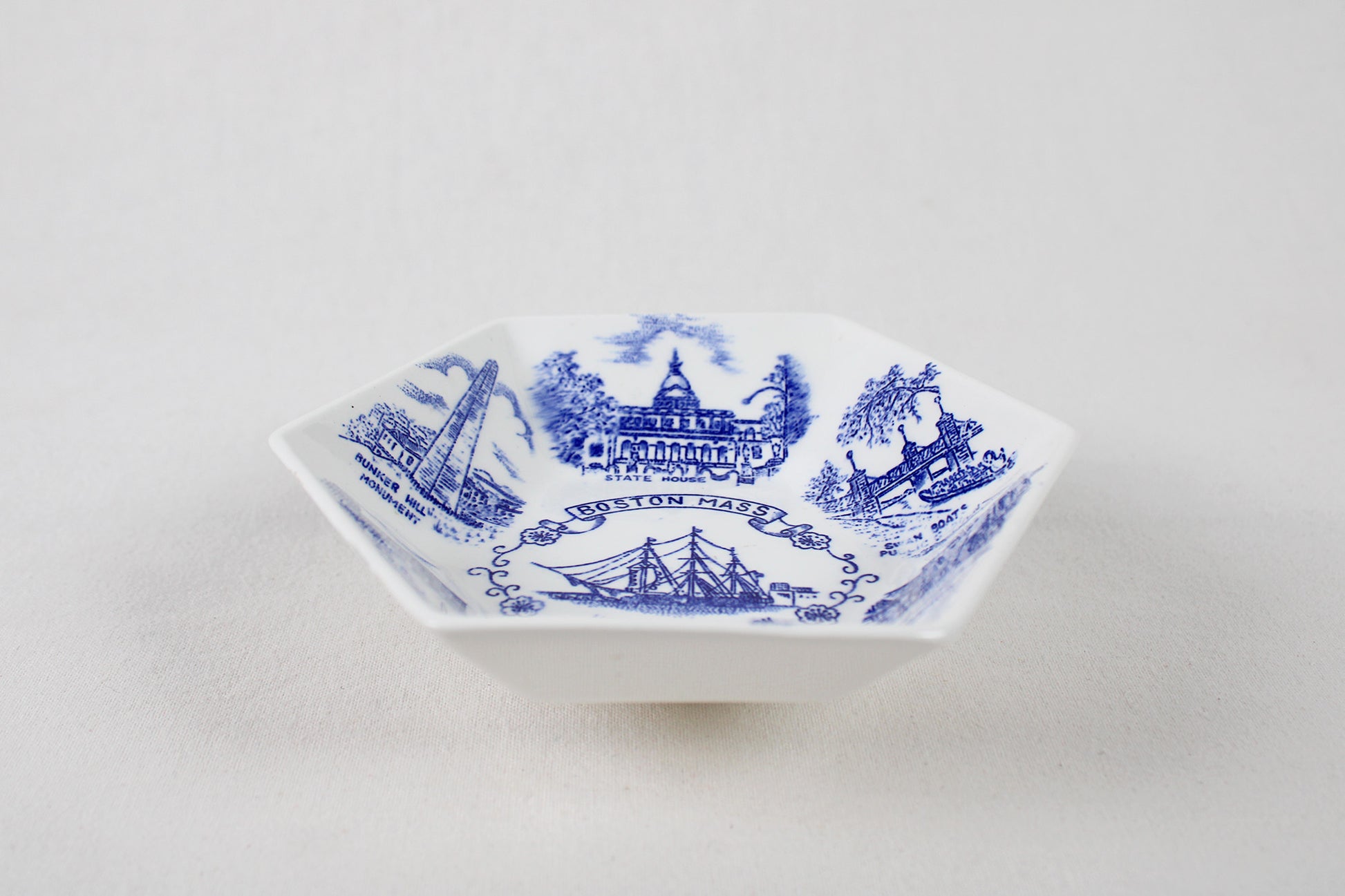 Boston Massachusetts Hexagonal Trinket Dish
