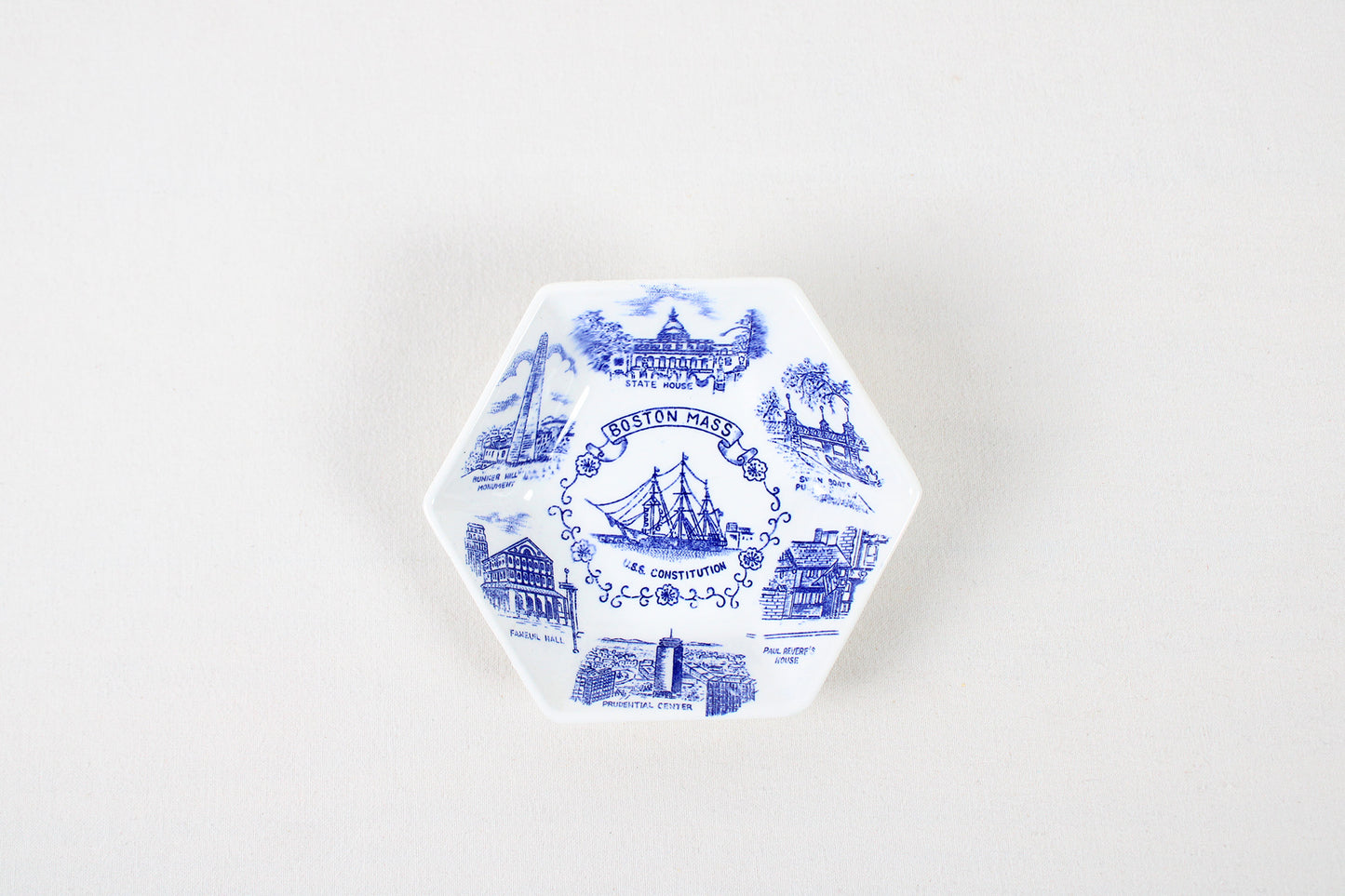 Boston Massachusetts Hexagonal Trinket Dish