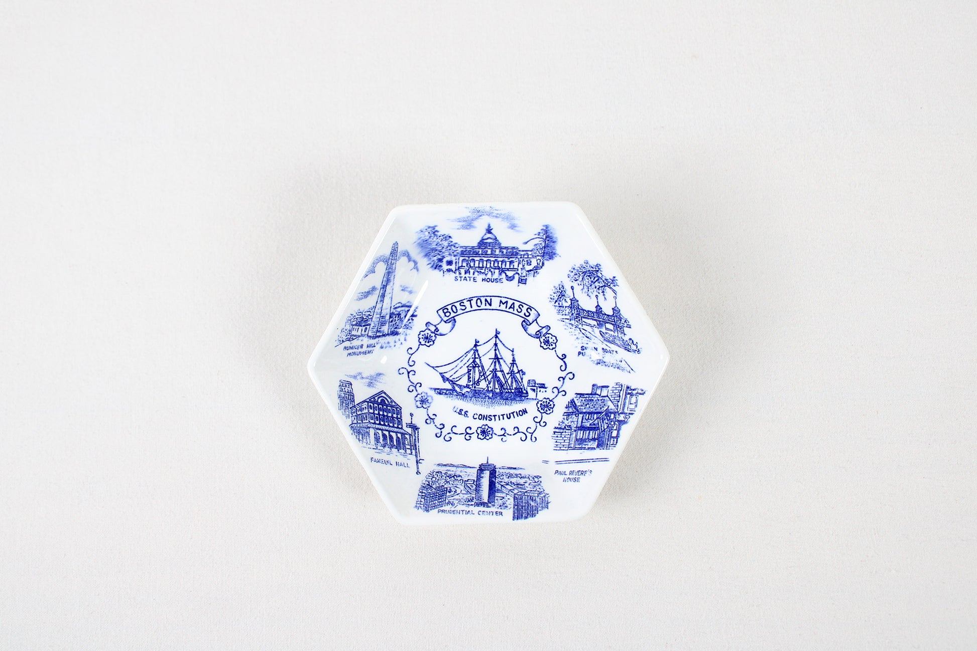 Boston Massachusetts Hexagonal Trinket Dish