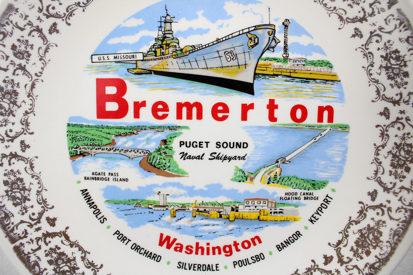 Bremerton, Washington, Decorative Plate Commemorating The Puget Sound Naval Shipyard
