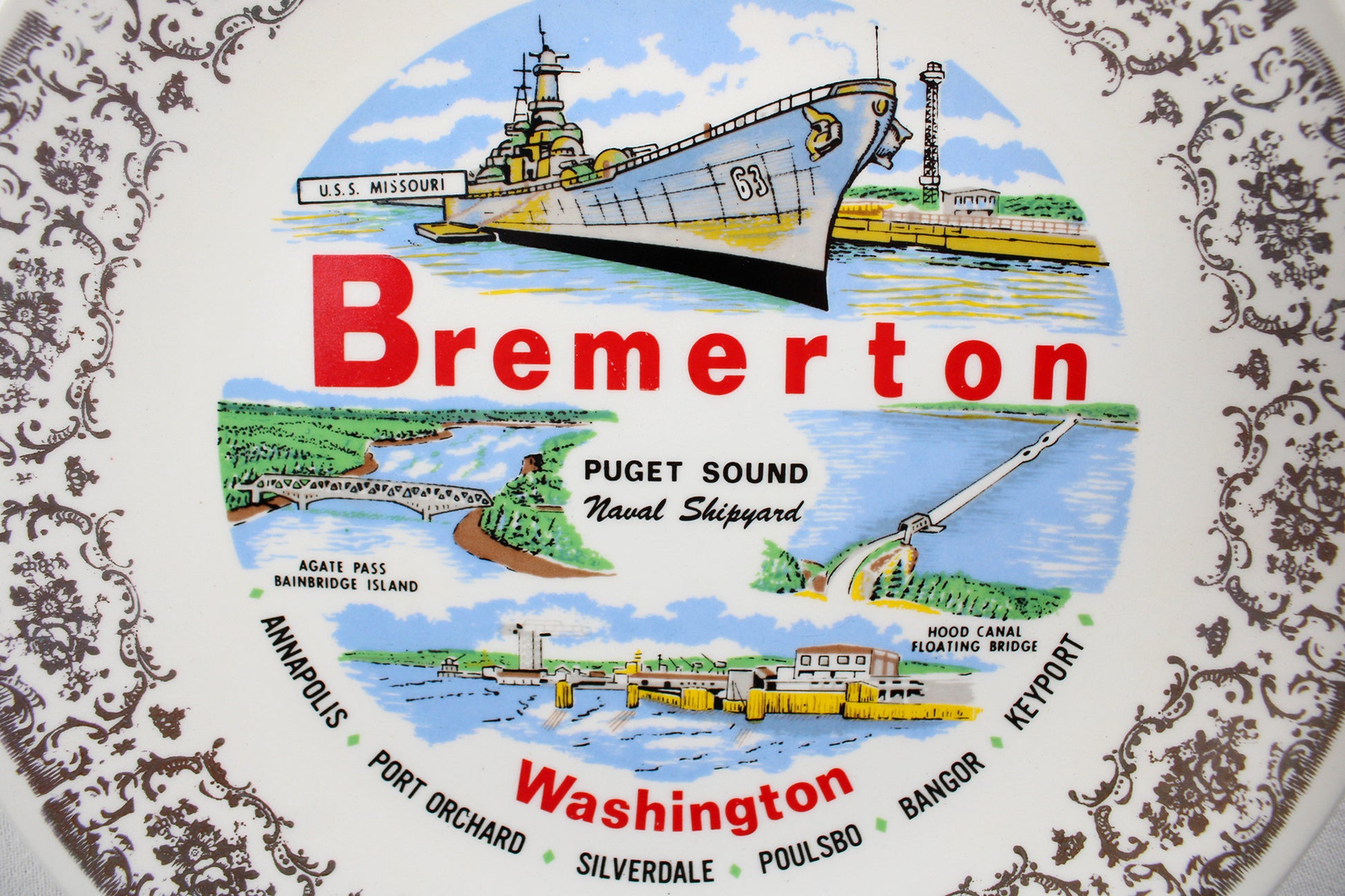 Bremerton, Washington, Decorative Plate Commemorating The Puget Sound Naval Shipyard