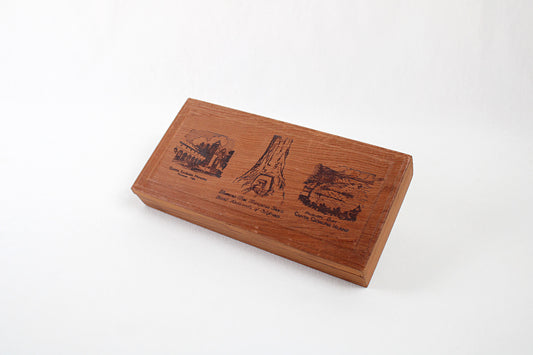 California Vintage Lidded Stash Box Made From Giant Redwood Trees