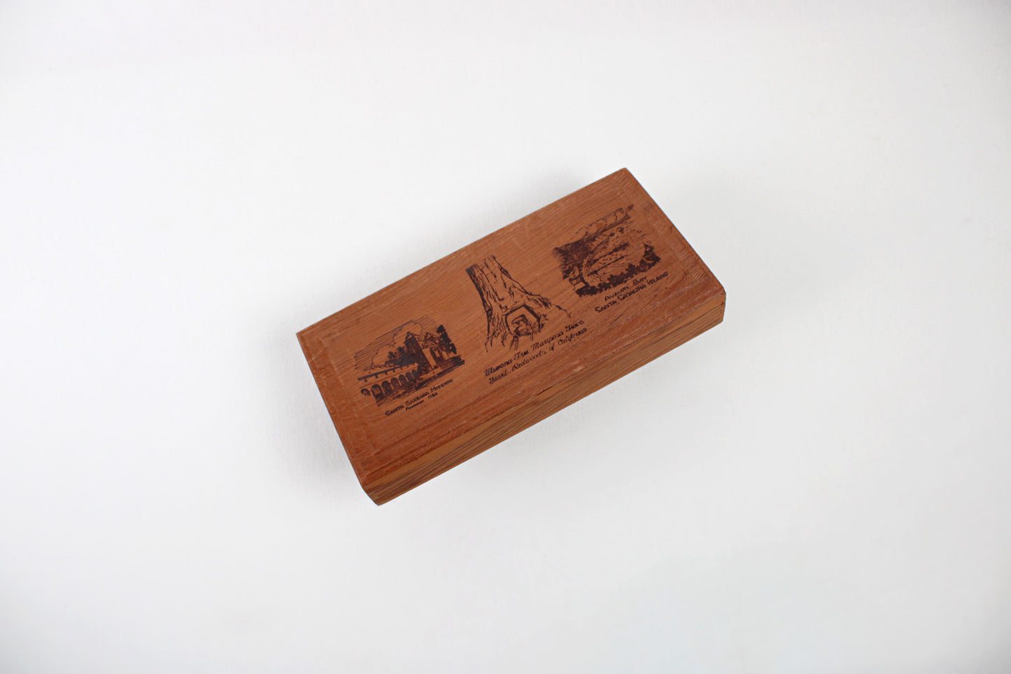California Vintage Lidded Stash Box Made From Giant Redwood Trees