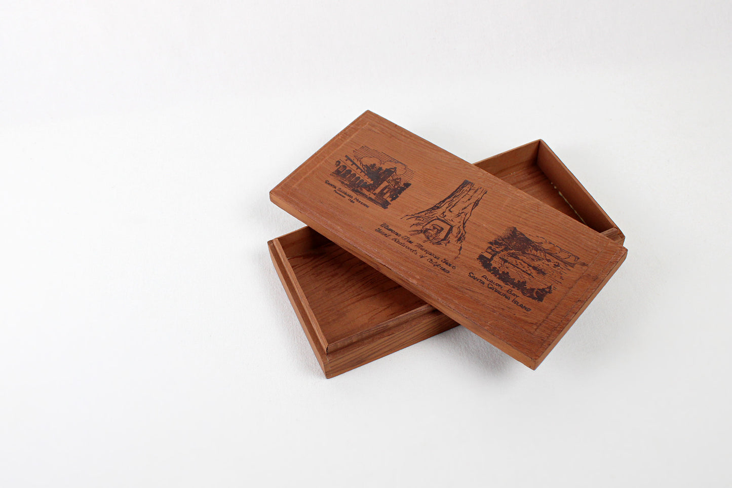 California Vintage Lidded Stash Box Made From Giant Redwood Trees