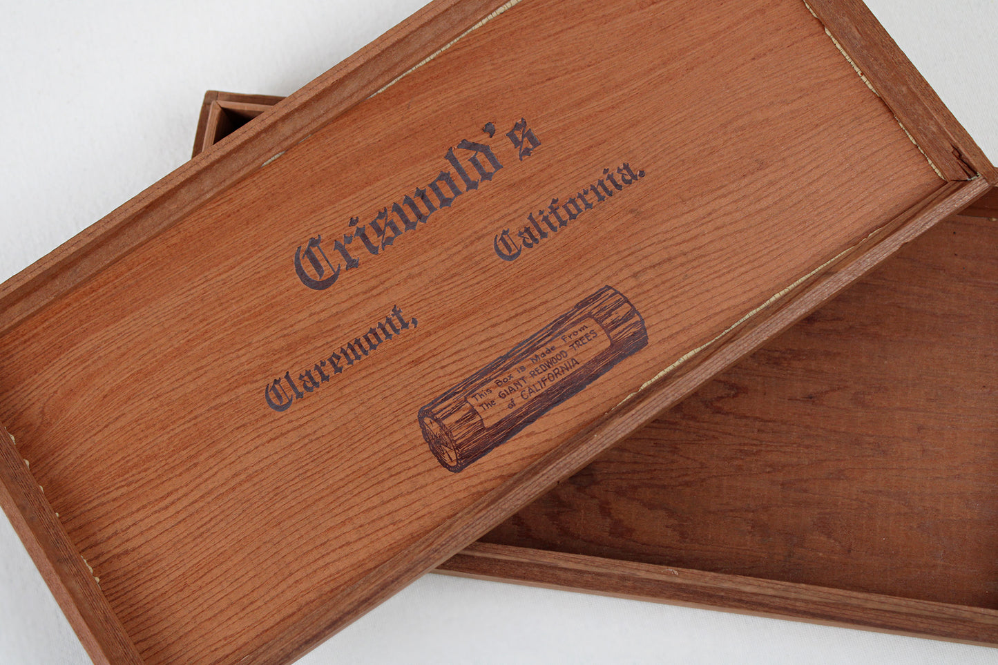 California Vintage Lidded Stash Box Made From Giant Redwood Trees