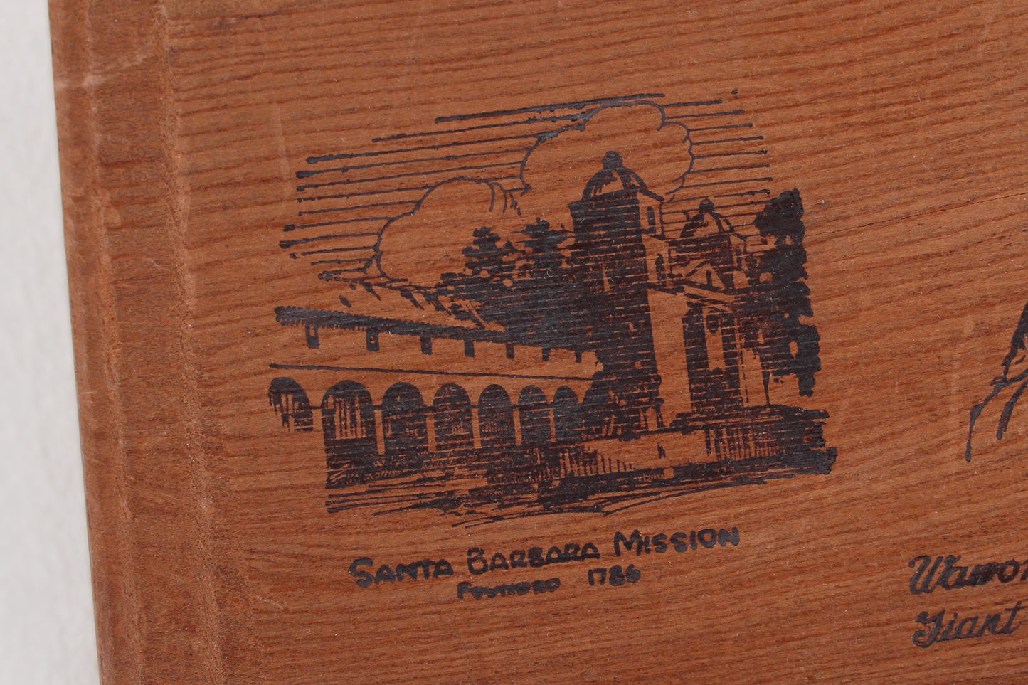 California Vintage Lidded Stash Box Made From Giant Redwood Trees