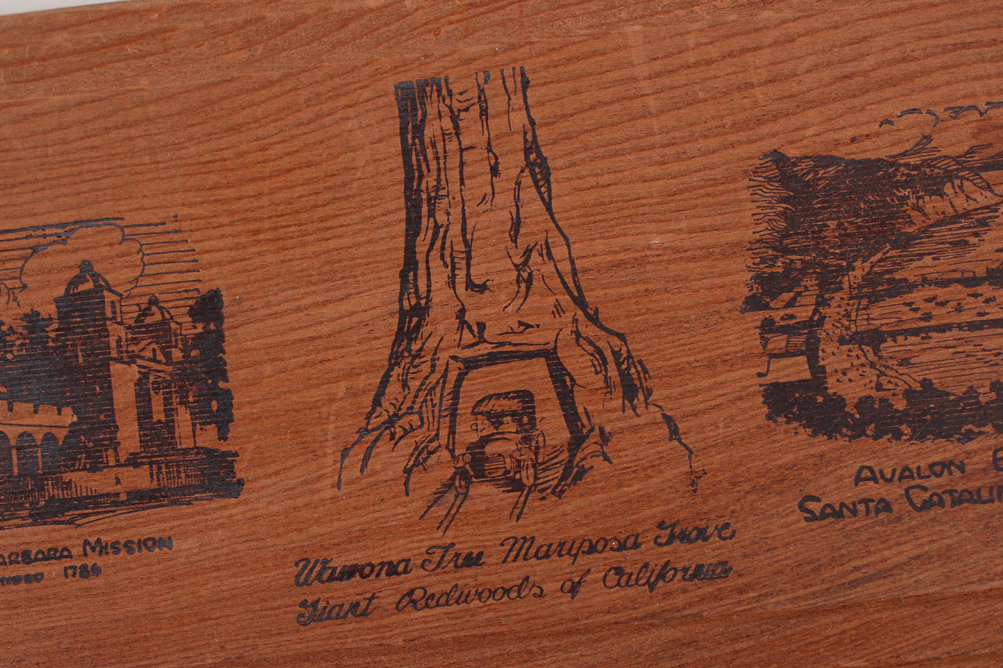 California Vintage Lidded Stash Box Made From Giant Redwood Trees
