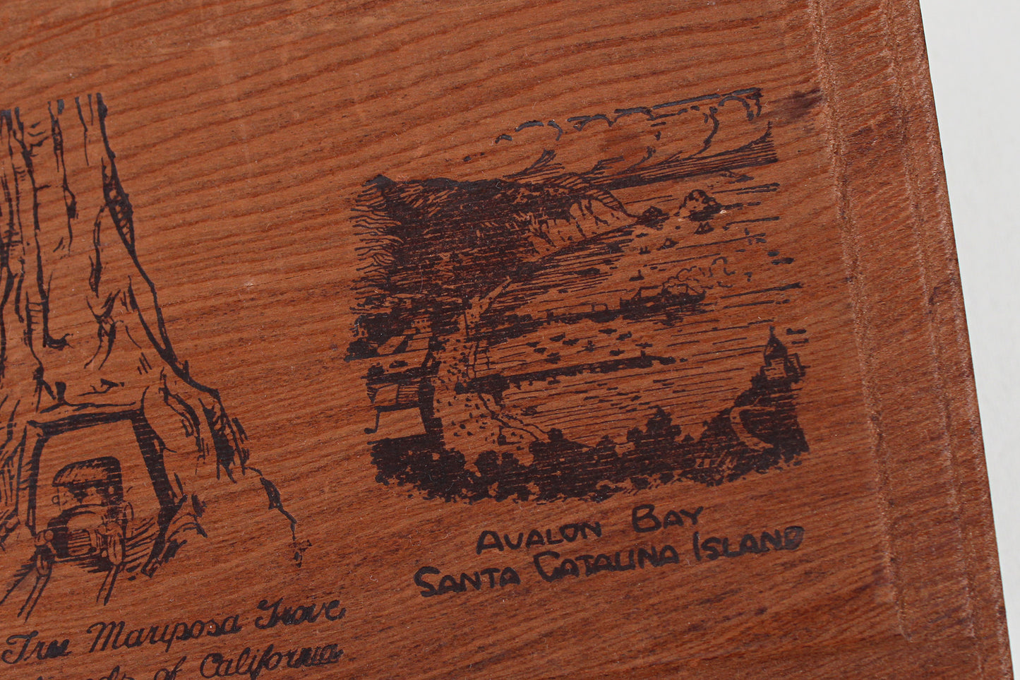 California Vintage Lidded Stash Box Made From Giant Redwood Trees