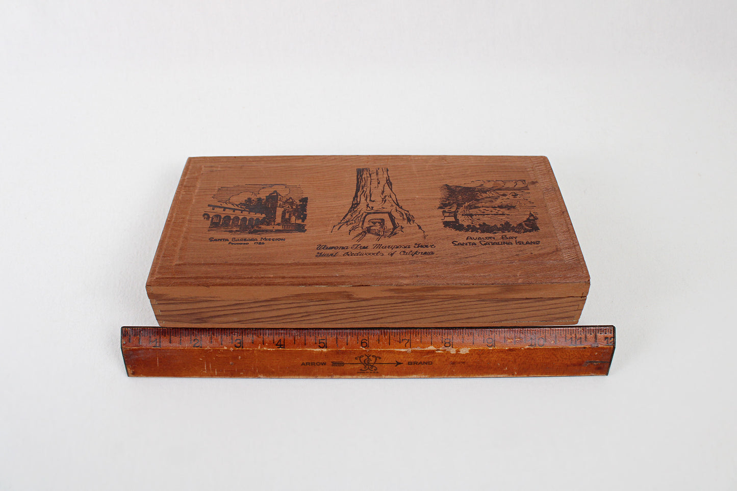 California Vintage Lidded Stash Box Made From Giant Redwood Trees