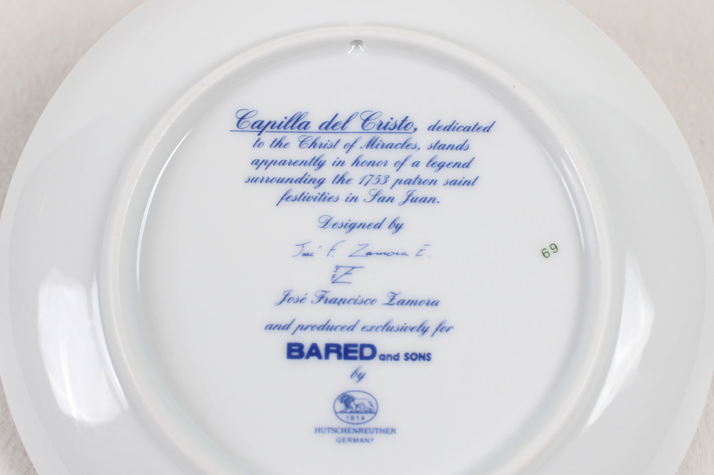 Puerto Rico Decorative Ceramic Wall Plate, Souvenir of Capilla Del Cristo