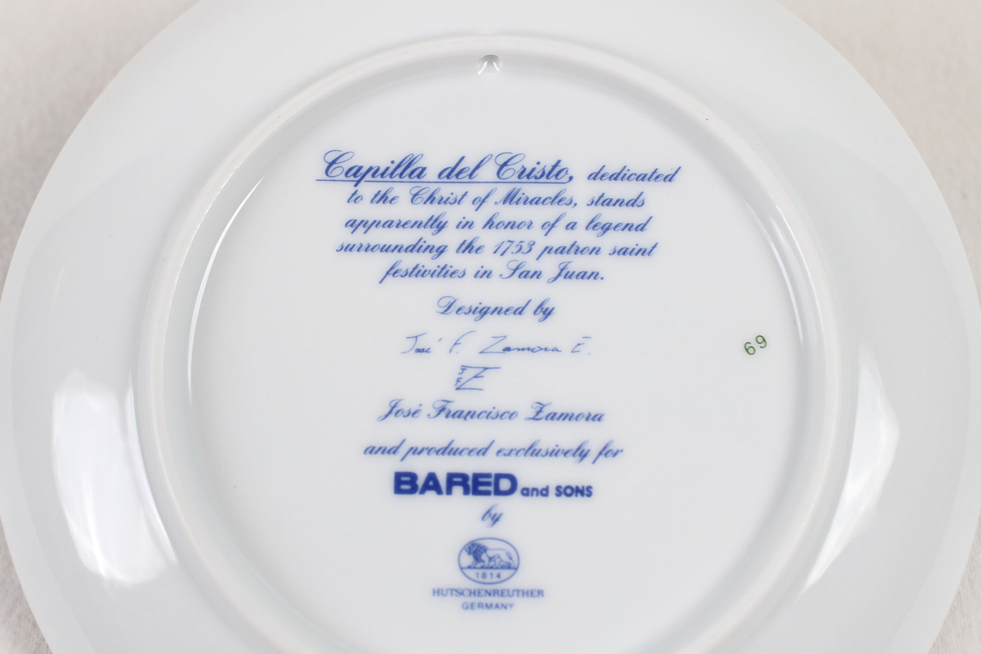 Puerto Rico Decorative Ceramic Wall Plate, Souvenir of Capilla Del Cristo