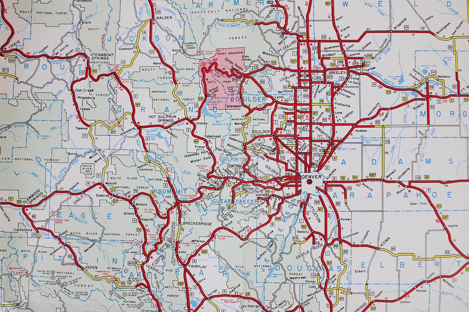 Colorado Department of Highways “Colorful Colorado” 1955 Map / Brochure / Guide