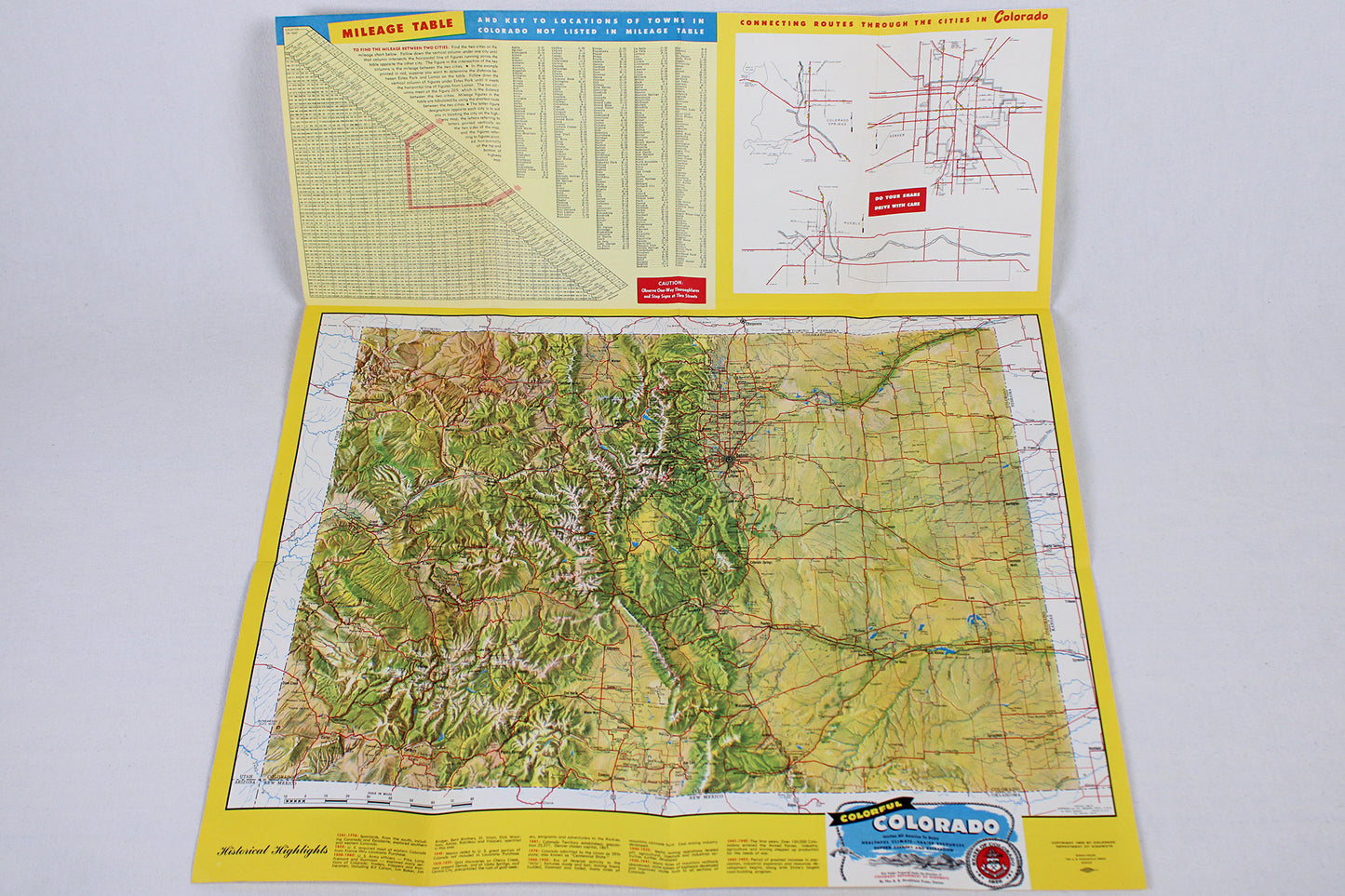 Colorado Department of Highways “Colorful Colorado” 1955 Map / Brochure / Guide