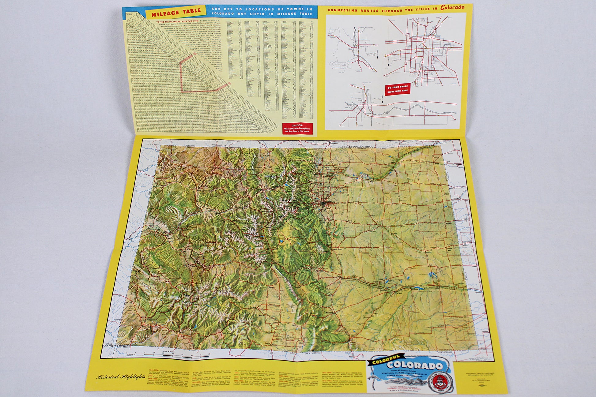 Colorado Department of Highways “Colorful Colorado” 1955 Map / Brochure / Guide