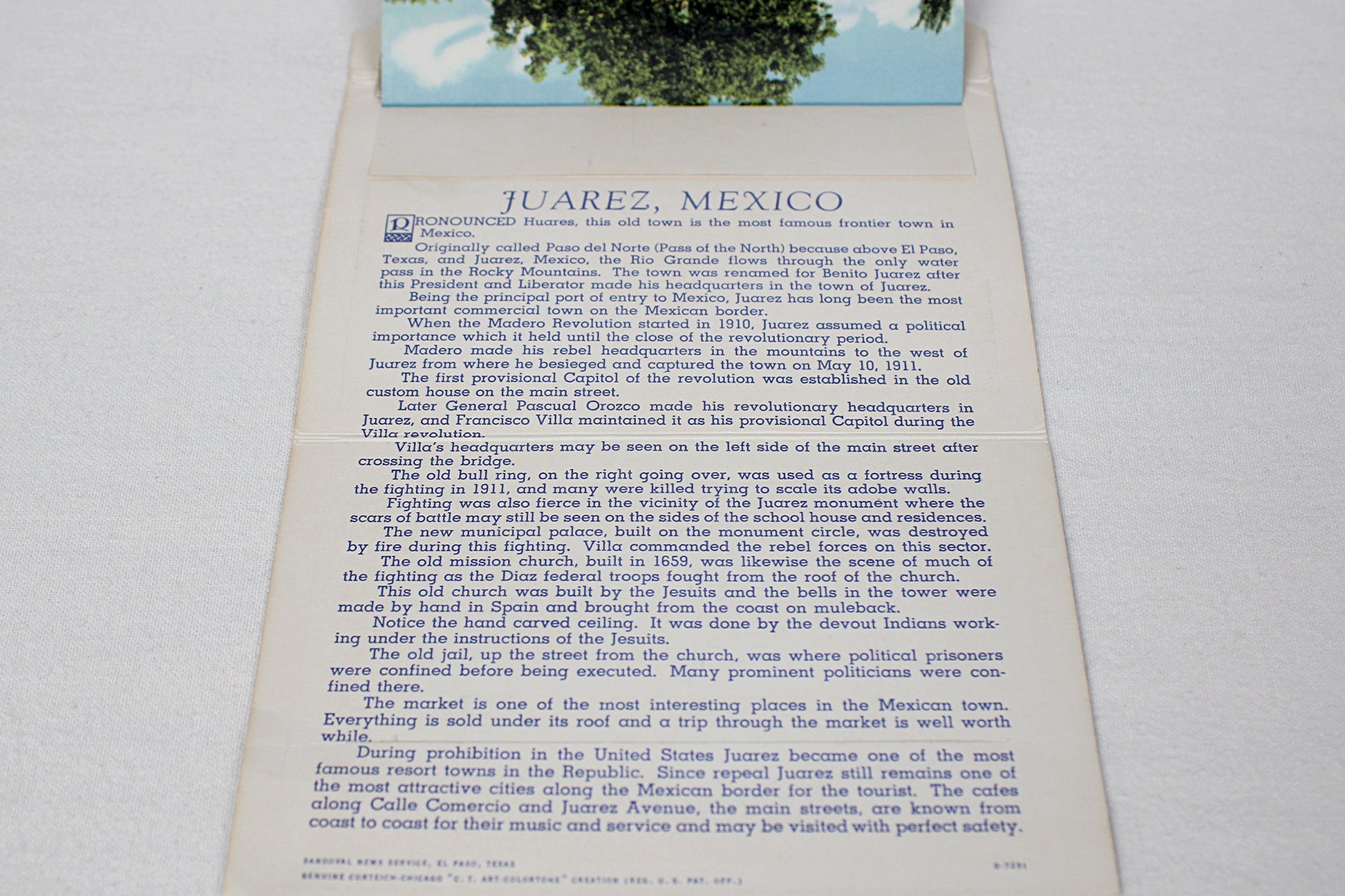 Souvenir Folder of Ciudad Juarez Old Mexico / Accordion Postcard Set