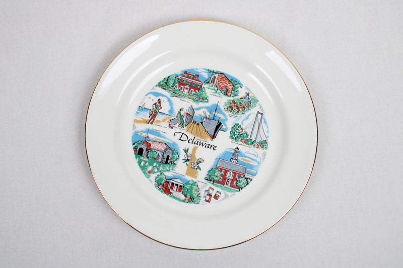 Delaware State Souvenir China Plate