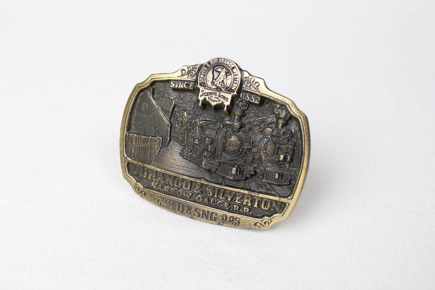 Durango & Silverton Colorado Rail Line Heavy Metal Belt Buckle