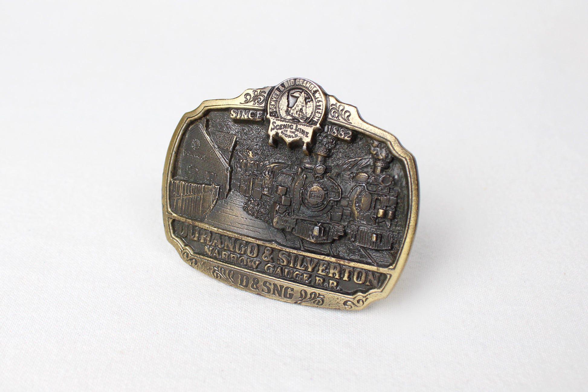 Durango & Silverton Colorado Rail Line Heavy Metal Belt Buckle