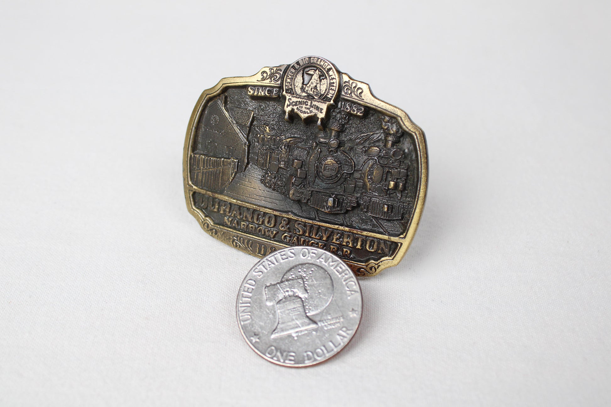 Durango & Silverton Colorado Rail Line Heavy Metal Belt Buckle