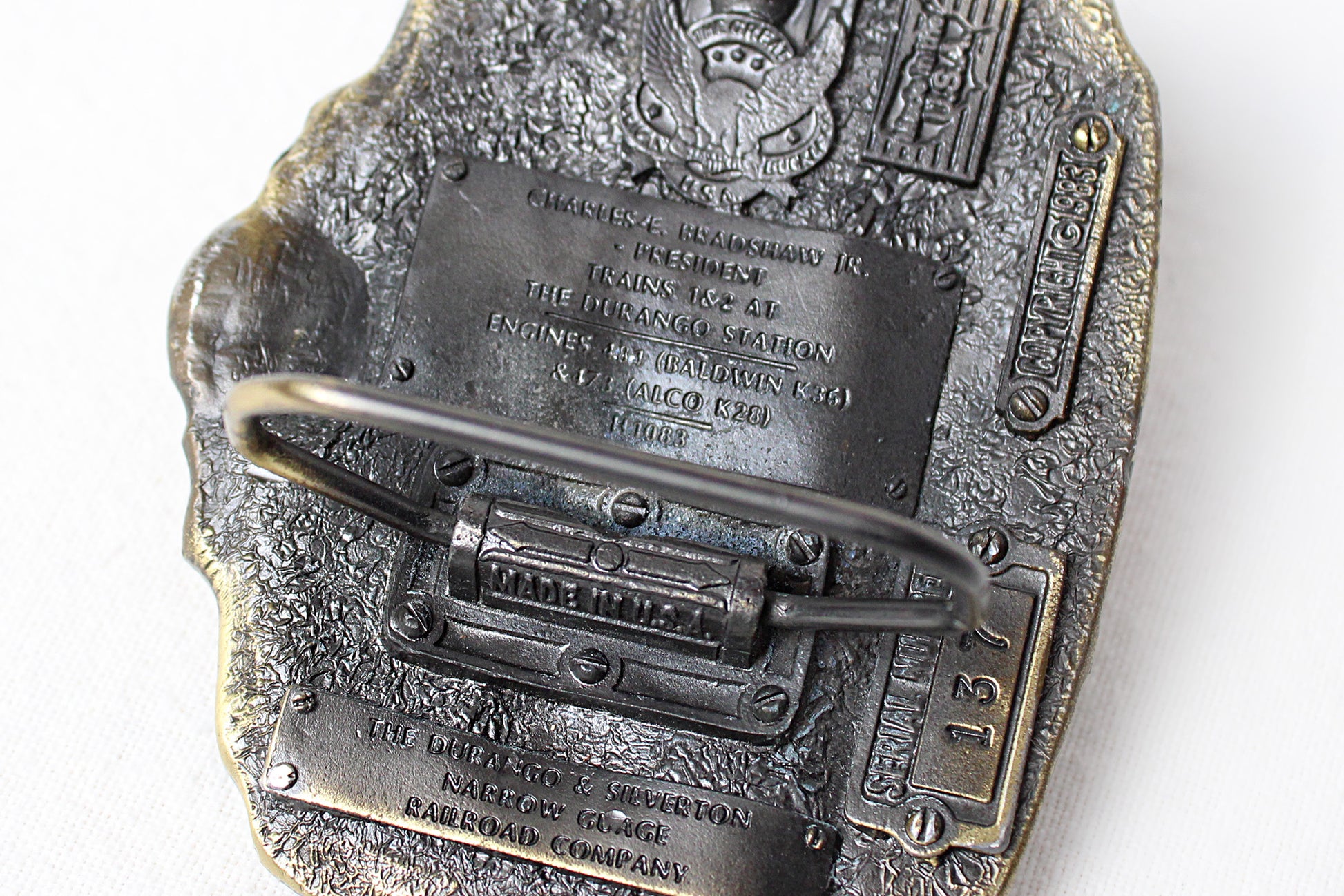 Durango & Silverton Colorado Rail Line Heavy Metal Belt Buckle