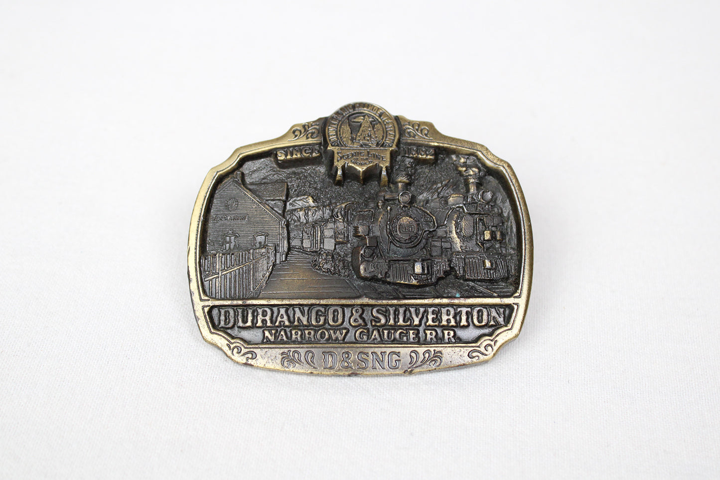 Durango & Silverton Colorado Rail Line Heavy Metal Belt Buckle