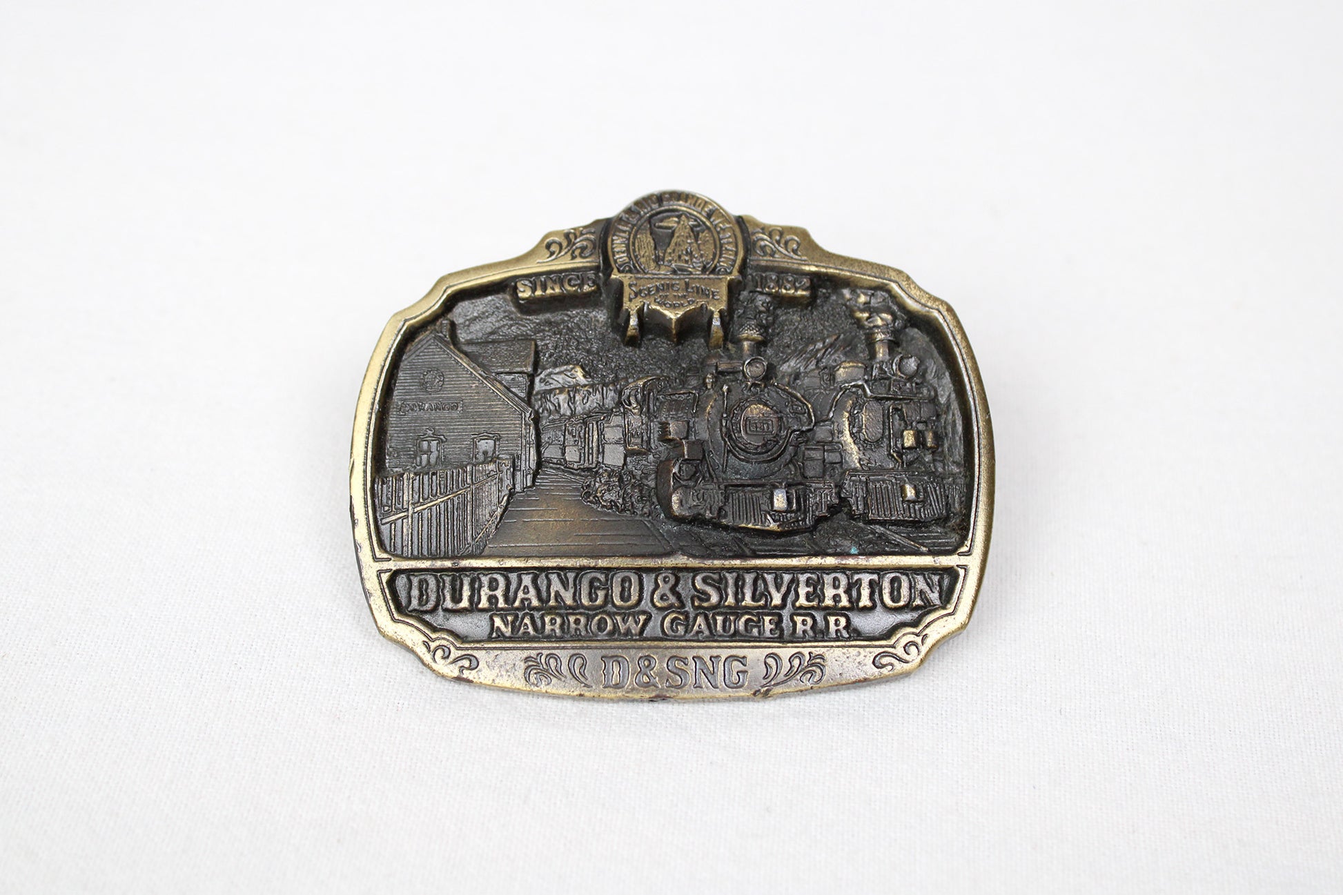 Durango & Silverton Colorado Rail Line Heavy Metal Belt Buckle