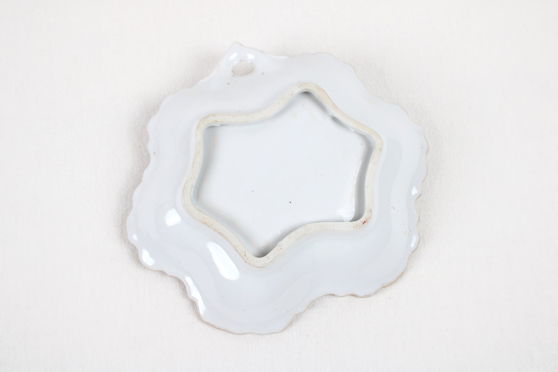Florida Candy Dish / Trinket Holder / Wall Decor With Goldtoned Ruffled Edge