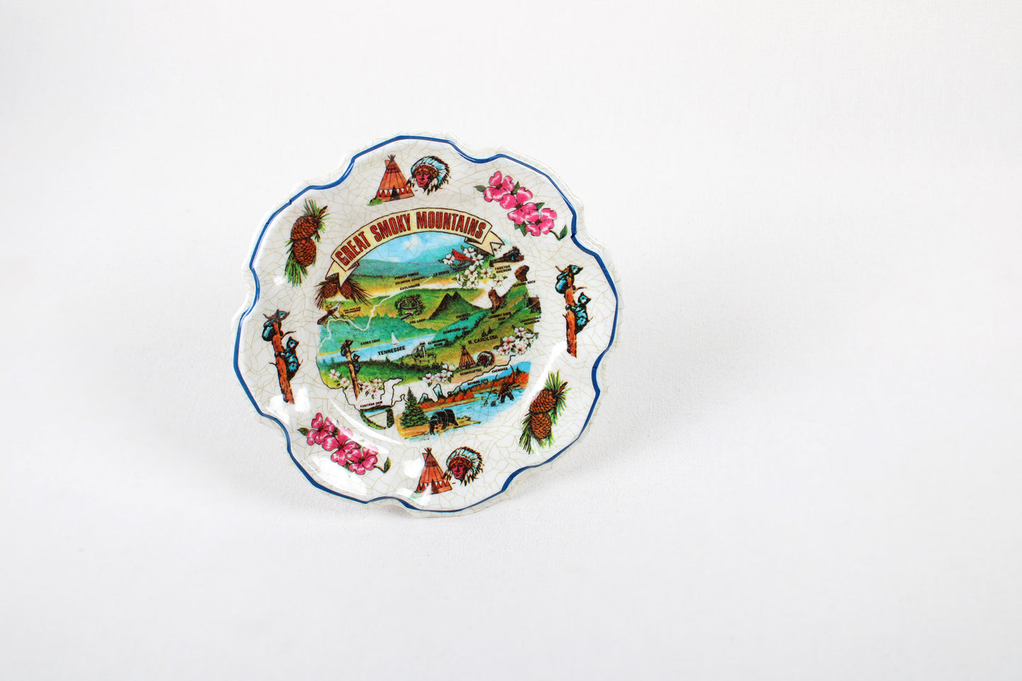 Great Smoky Mountains Melamine Type Souvenir Plate With Park Sites
