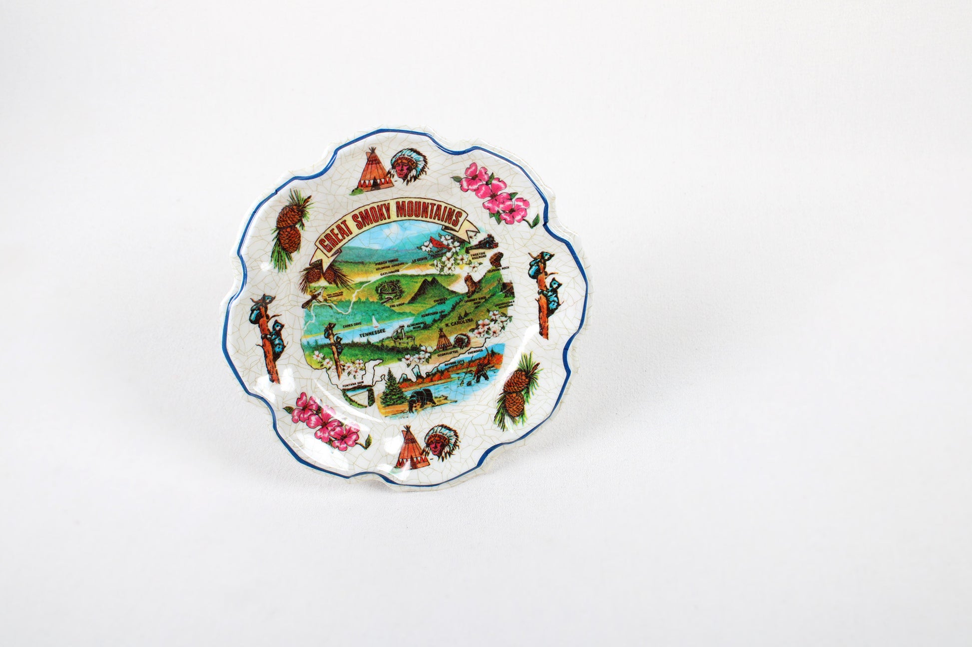 Great Smoky Mountains Melamine Type Souvenir Plate With Park Sites