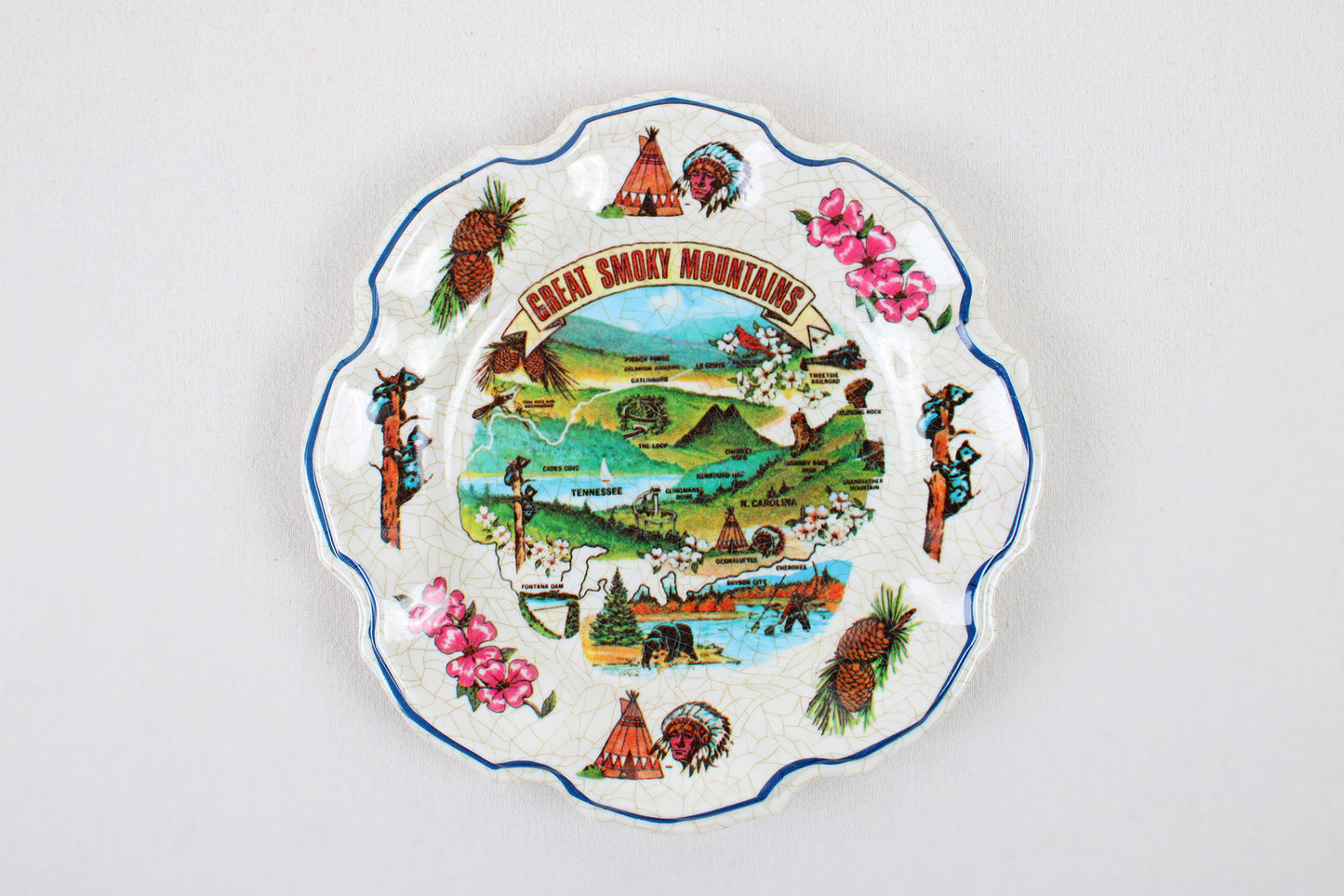 Great Smoky Mountains Melamine Type Souvenir Plate With Park Sites