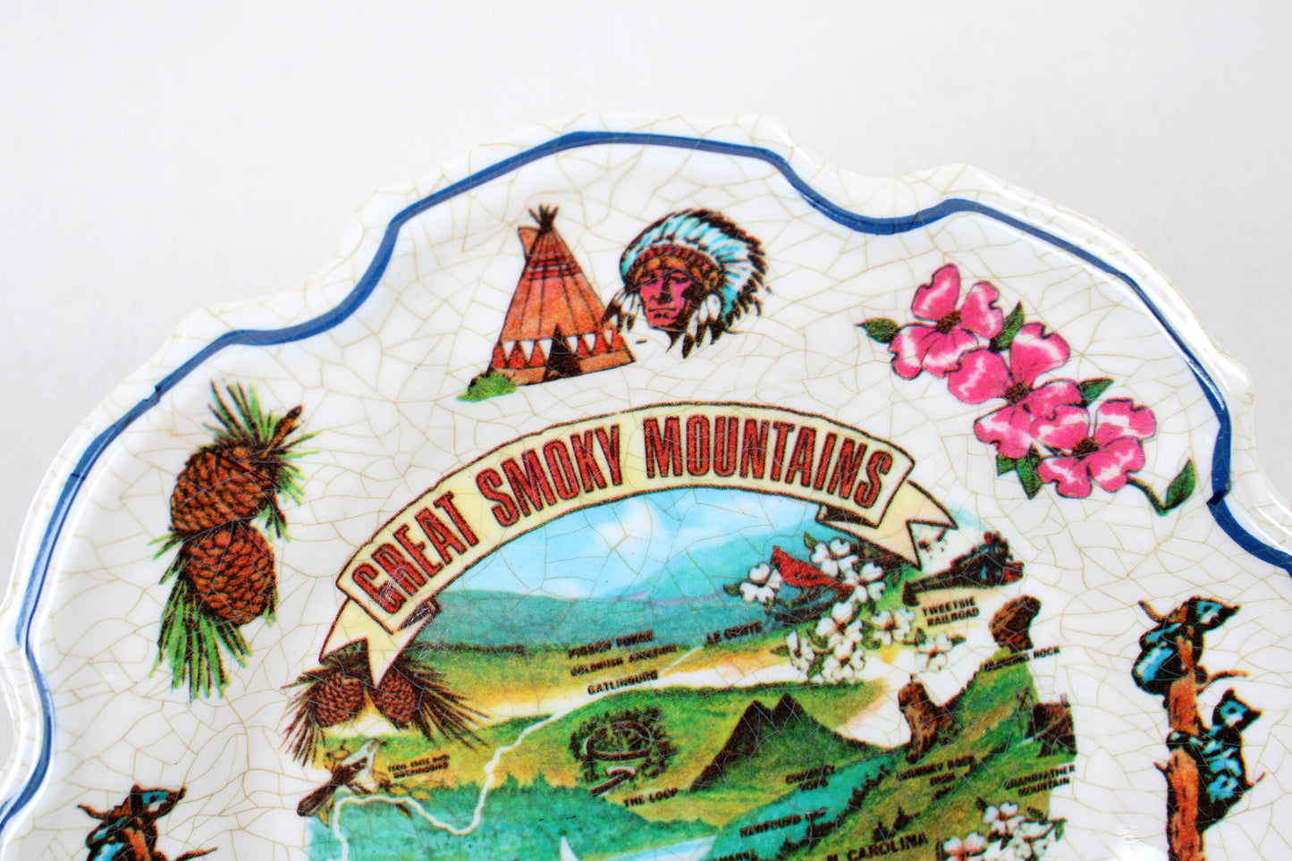 Great Smoky Mountains Melamine Type Souvenir Plate With Park Sites