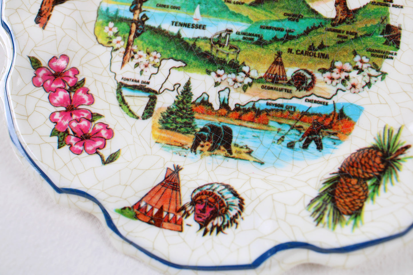 Great Smoky Mountains Melamine Type Souvenir Plate With Park Sites