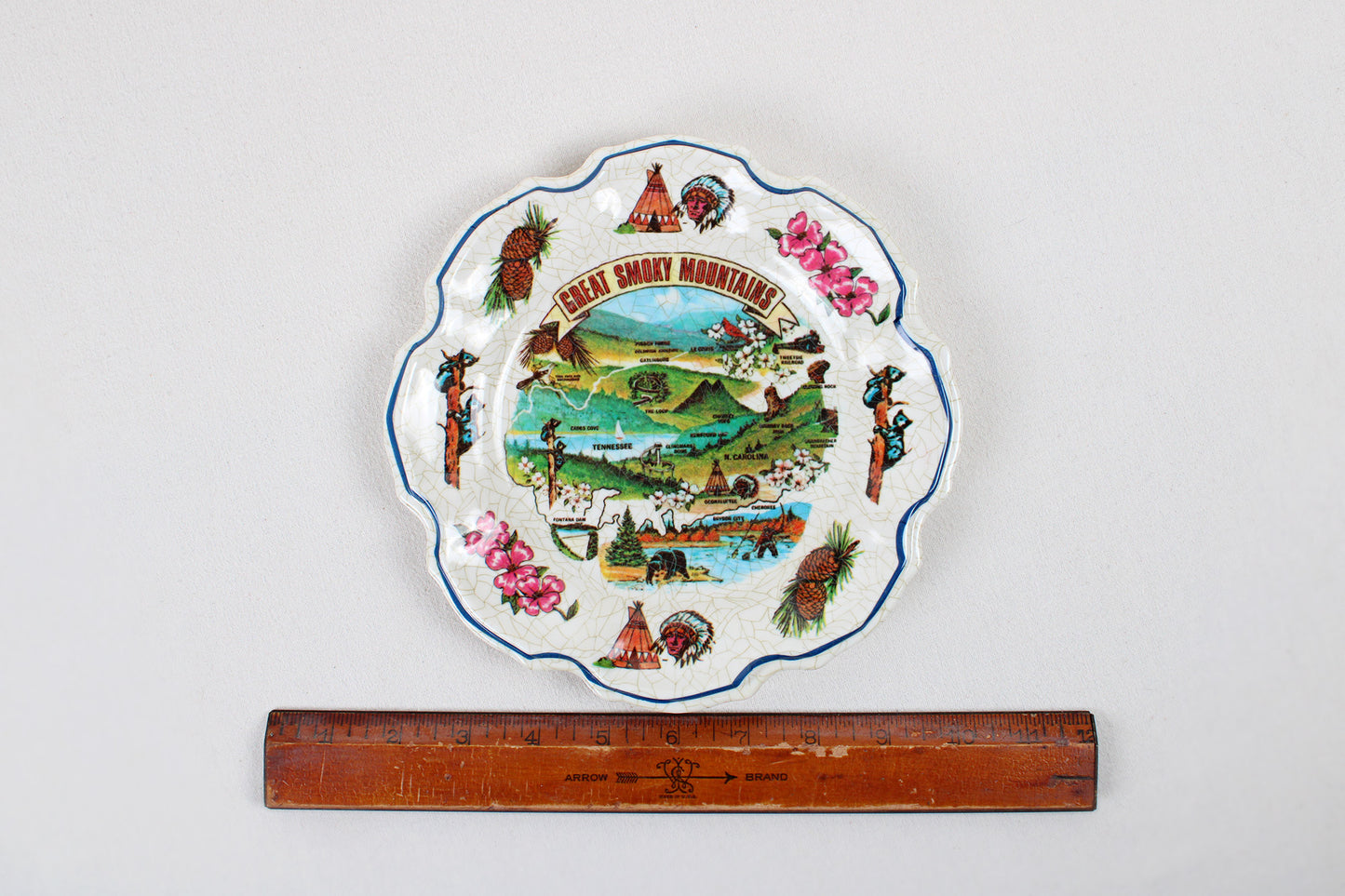 Great Smoky Mountains Melamine Type Souvenir Plate With Park Sites