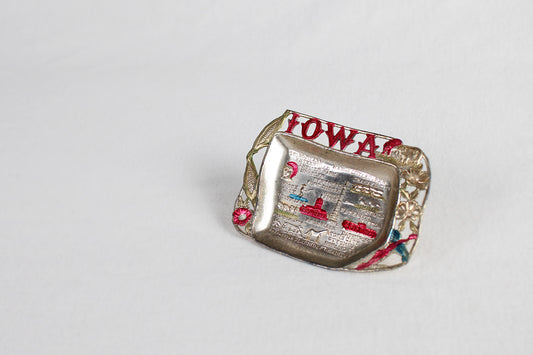 Iowa Miniature Metal Tray / Ashtray Souvenir