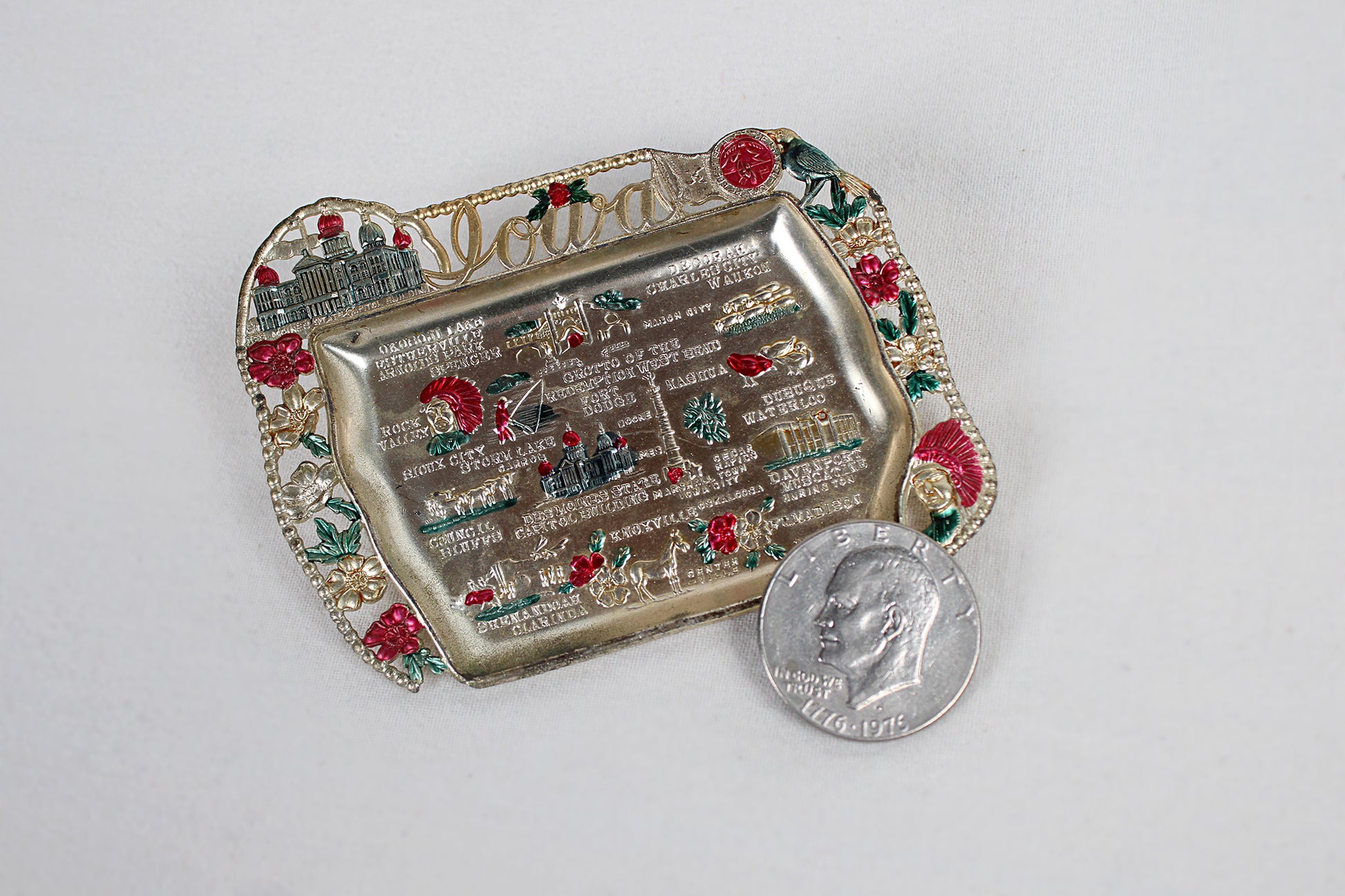 Iowa Small Metal Tray / Ashtray Souvenir